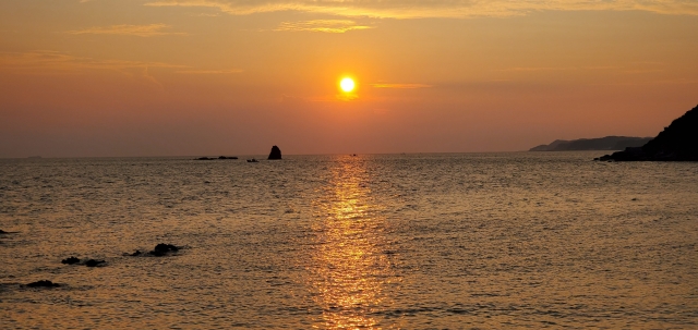 篠島の夕暮れの様子